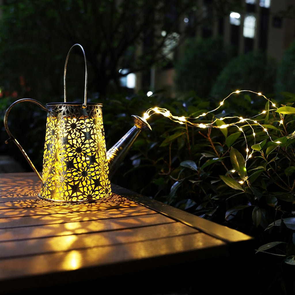Solar Watering Can Lights, Large Retro Metal Hanging Solar Lights Outdoor Waterproof, Gifts for Women Mom Grandma Birthday, outside Yard Garden Porch Lawn Patio Decoration, Warm White