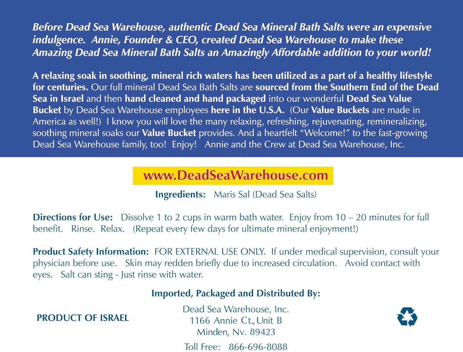 -Amazing Minerals Dead Sea Bath Salts,100% Full Mineral Therapeutic Bath Salts, Detoxifying & Moisturizing, Exfoliating for Dry Skin, Unscented(5 Lbs)