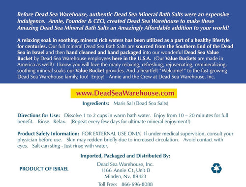 -Amazing Minerals Dead Sea Bath Salts,100% Full Mineral Therapeutic Bath Salts, Detoxifying & Moisturizing, Exfoliating for Dry Skin, Unscented(5 Lbs)